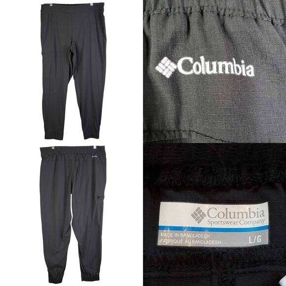 Columbia Pants Black Cargo Jogger Hiking Womens Size Large L Black Drawstring - Picture 1 of 10